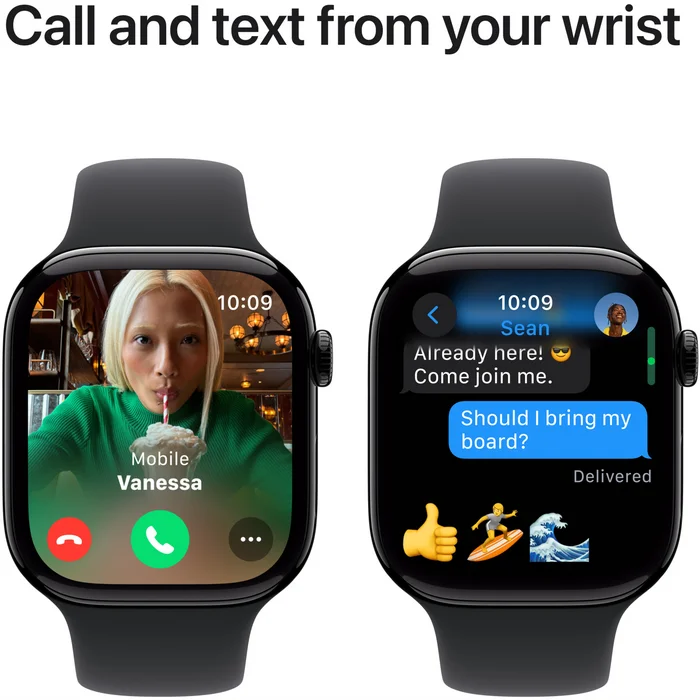 Viedpulksteņi Apple Watch Series 10 GPS 46mm Jet Black Aluminium Case with Black Sport Band - S/M